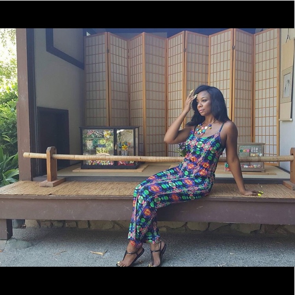 Multicolored jewel-tone jumpsuit 💙💜💚